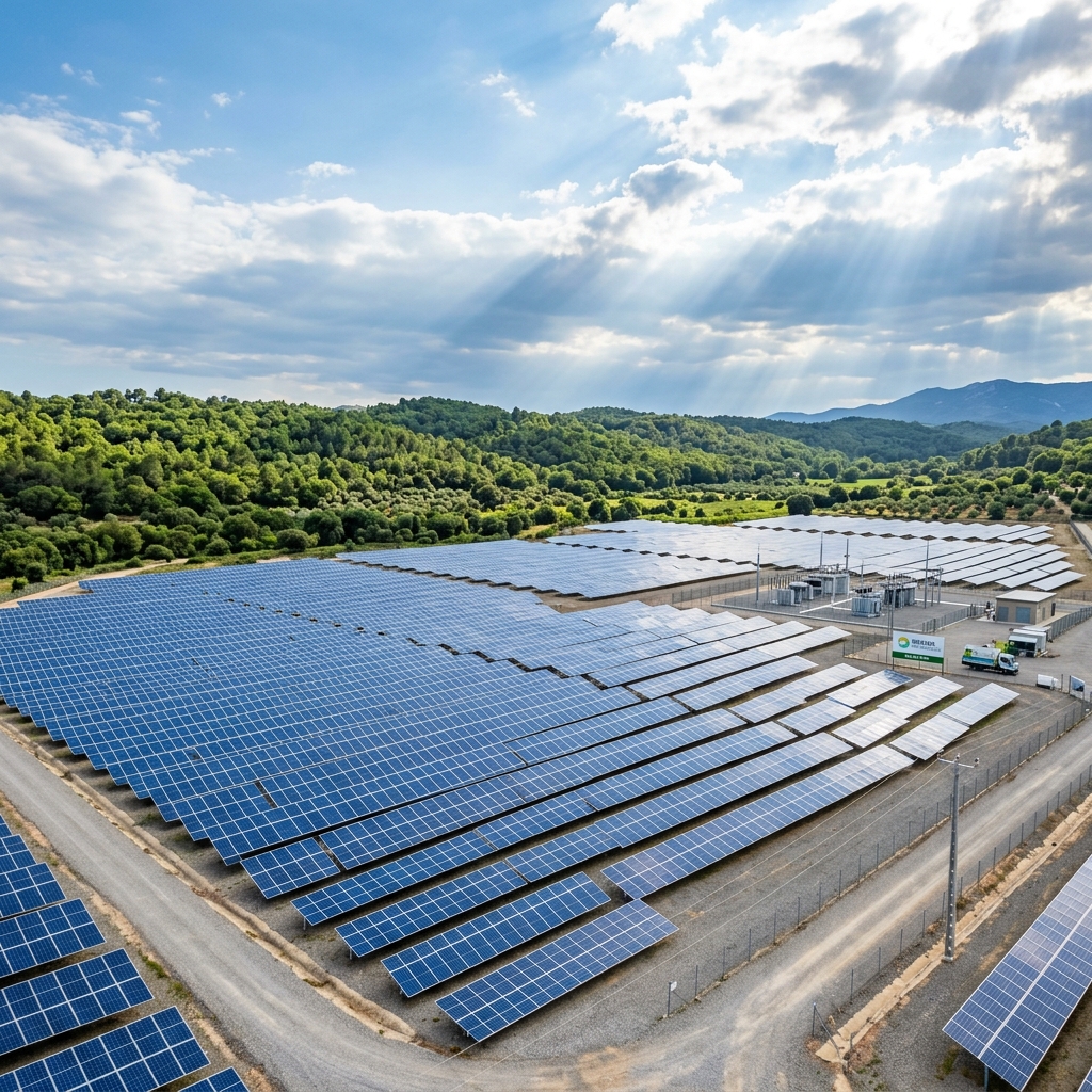 Sleek industrial solar farm